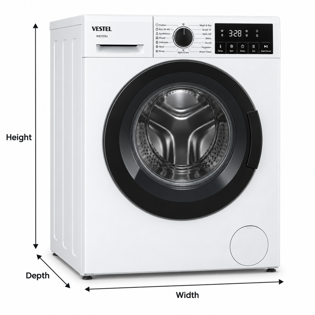 Vestel WS703U Front Load Washer Dryer – Fully Automatic Laundry Appliance