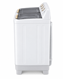 Toshiba 10kg Semi-Automatic Twin Tub Top Load Washing Machine, Golden Soak, Cyclone Spin, White – VH-H110WA - Teq Souq