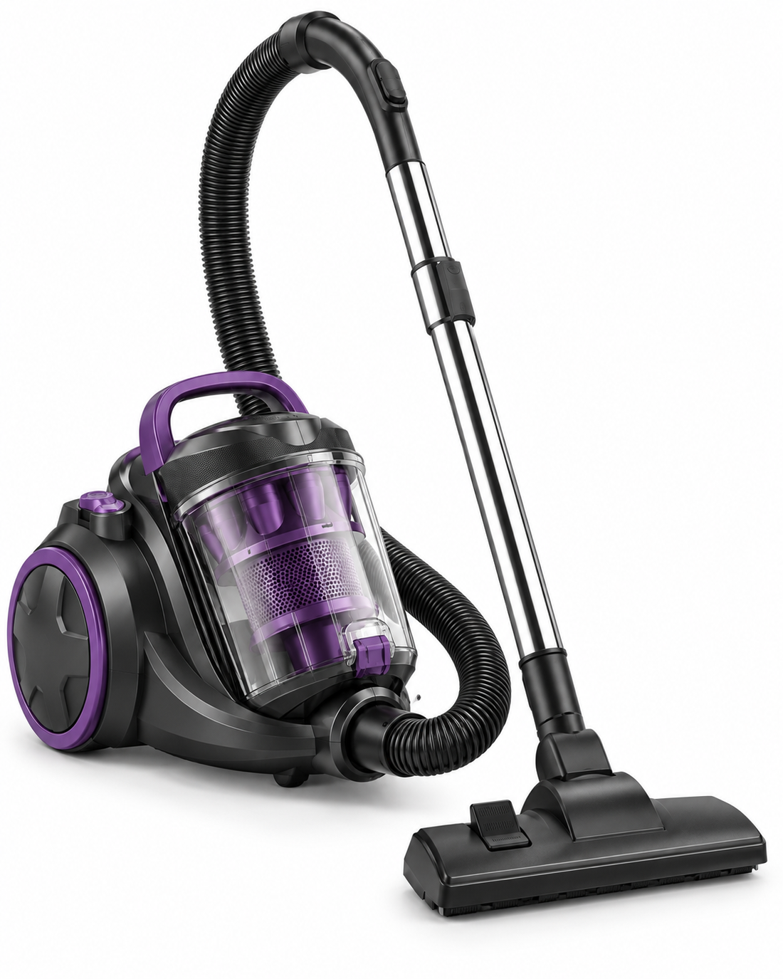 BLACK+DECKER 1800W Bagless Multicyclonic Canister Vacuum Cleaner, Black/Purple – VM1880-B5 - Teq Souq