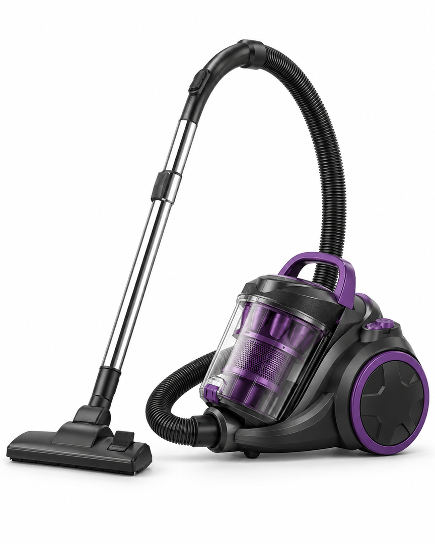 BLACK+DECKER 1800W Bagless Multicyclonic Canister Vacuum Cleaner, Black/Purple – VM1880-B5 - Teq Souq