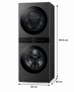 Load image into Gallery viewer, LG WashTower 12kg Washer / 10kg Dryer, AI DD, TurboWash 360, Dual Inverter Heat Pump, ThinQ Wi-Fi, Black – W4W8BVPKZHM - Teq Souq
