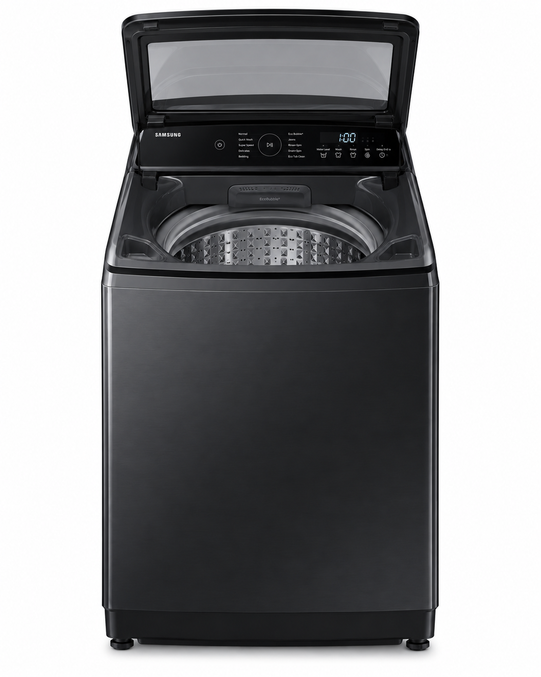 Samsung 12kg Fully Automatic Top Load Washing Machine, Ecobubble, Digital Inverter, Super Speed, Black – WA12CG6745BVGU - Teq Souq