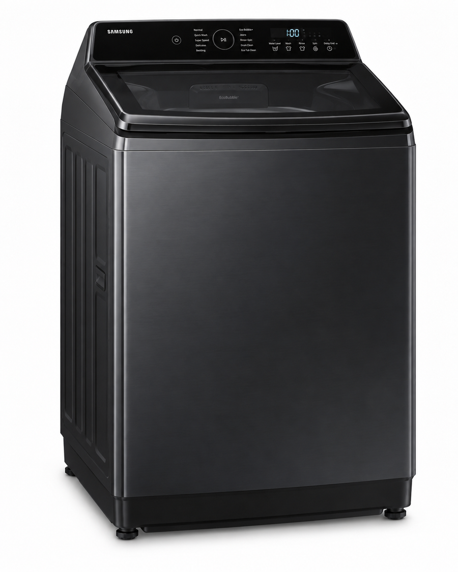 Samsung 12kg Fully Automatic Top Load Washing Machine, Ecobubble, Digital Inverter, Super Speed, Black – WA12CG6745BVGU - Teq Souq