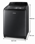 Load image into Gallery viewer, Samsung 16kg Fully Automatic Top Load Washing Machine, Ecobubble, Digital Inverter, 700 RPM, Black – WA16CG6745BVSG - Teq Souq