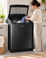Load image into Gallery viewer, Samsung 16kg Fully Automatic Top Load Washing Machine, Ecobubble, Digital Inverter, 700 RPM, Black – WA16CG6745BVSG - Teq Souq