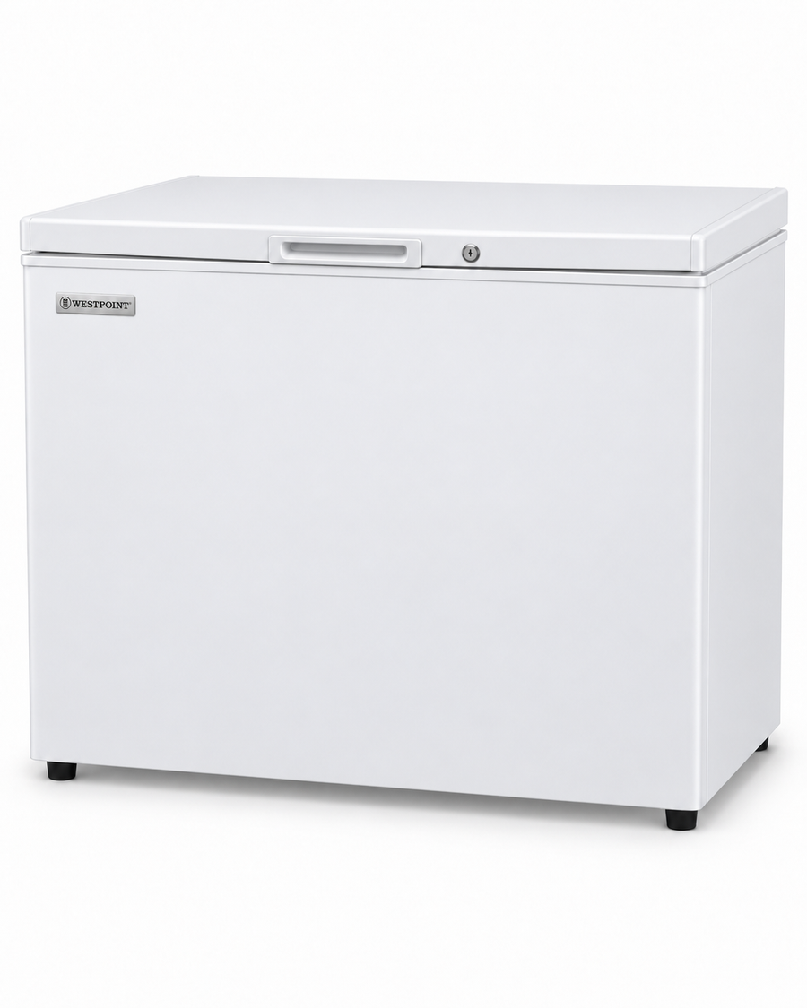 Westpoint 190L Net / 250L Gross Chest Freezer, Top Opening, Lock & Key, White – WBXN-2519EWGL - Teq Souq