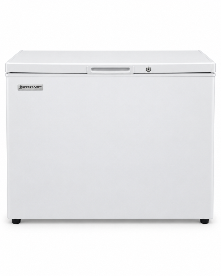 Westpoint 190L Net / 250L Gross Chest Freezer, Top Opening, Lock & Key, White – WBXN-2519EWGL - Teq Souq
