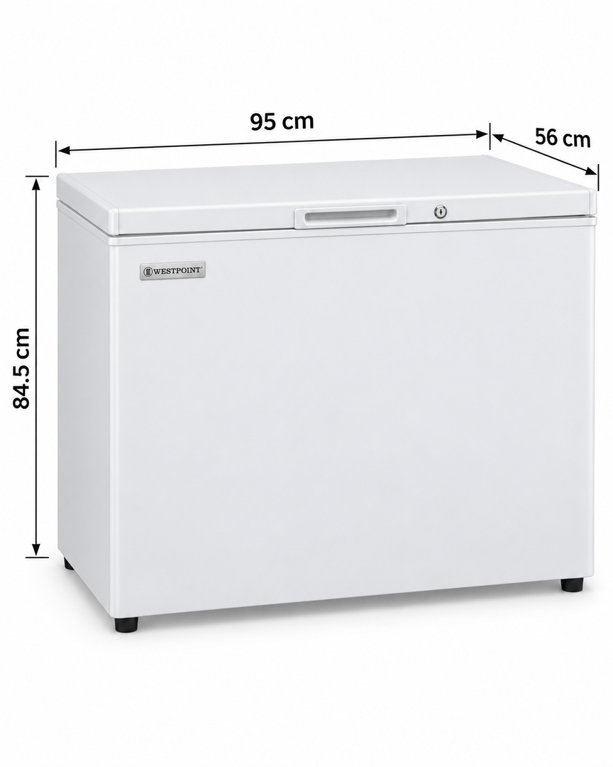 Westpoint 190L Net / 250L Gross Chest Freezer, Top Opening, Lock & Key, White – WBXN-2519EWGL - Teq Souq