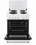 Load image into Gallery viewer, Westpoint 60x60cm 4 Hot Plate Electric Cooker with 62L Oven, Grill &amp; Glass Lid, White – WCER-6604E4 - Teq Souq