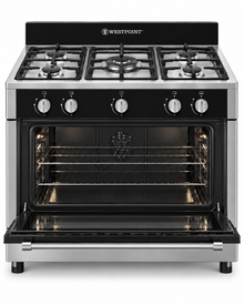 Westpoint 90x60cm 5-Burner Freestanding Gas Cooker with Oven, Full Safety, Stainless Steel – WCLR-9650G0CIID - Teq Souq
