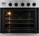 Load image into Gallery viewer, Wolf Power 60×60cm Freestanding Gas Cooker, 4 Burners, Gas Oven &amp; Grill, Auto Ignition, Full Safety, Stainless Steel – WCR6060FS - Teq Souq