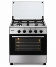 Wolf Power 60×60cm Freestanding Gas Cooker, 4 Burners, Gas Oven & Grill, Auto Ignition, Full Safety, Stainless Steel – WCR6060FS - Teq Souq