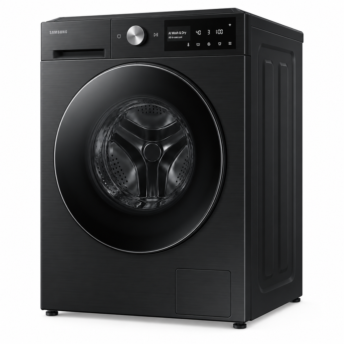 Samsung Bespoke AI 11.5kg Wash / 8kg Dry Front Load Washer Dryer, 1400 RPM, AI Ecobubble, QuickDrive, Black – WD11BB944DGBGU - Teq Souq
