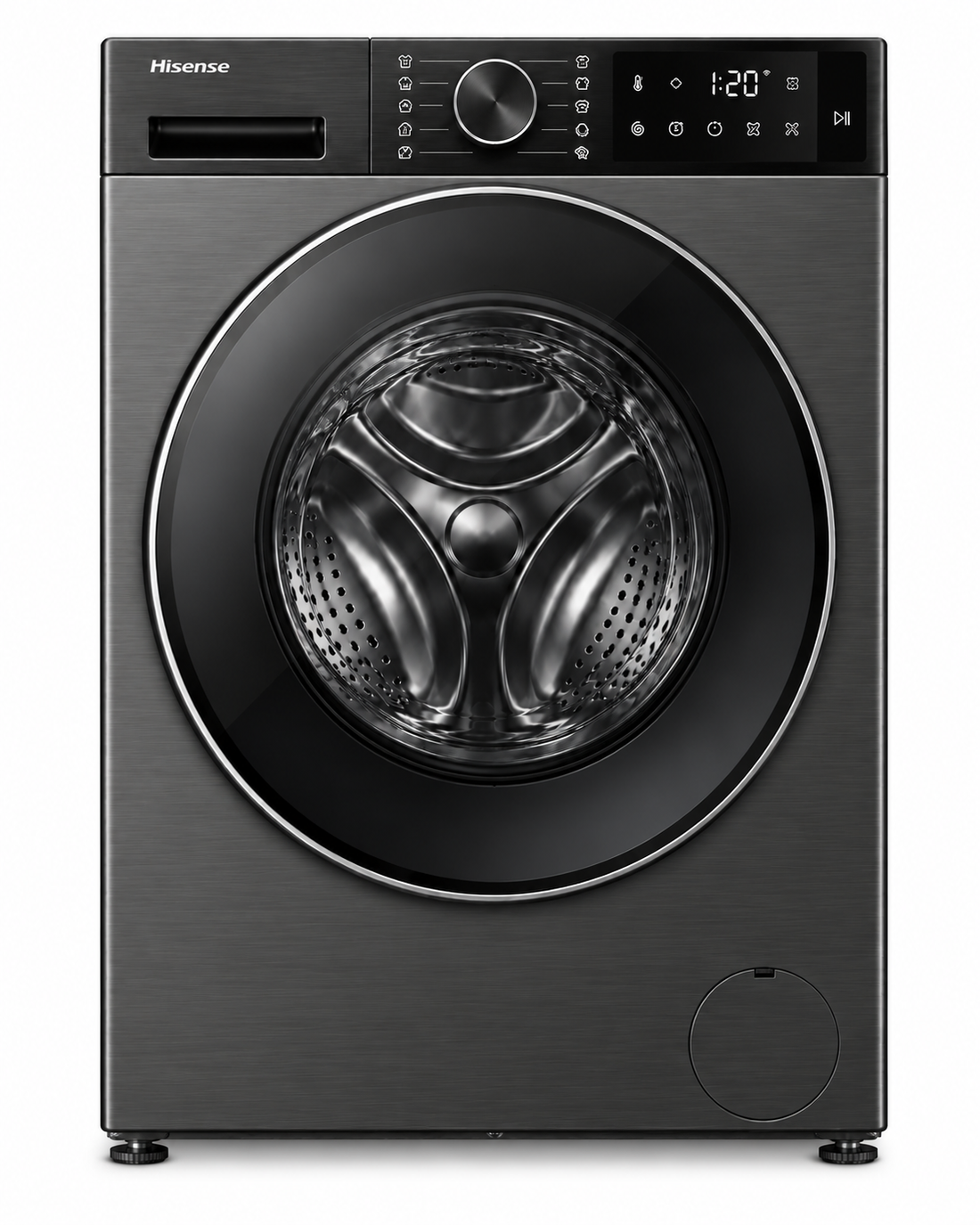Hisense 3S Series 10.5kg Wash / 6kg Dry Front Load Washer Dryer, 1400 RPM, Inverter Motor, Titanium Grey – WD3S1043BT - Teq Souq