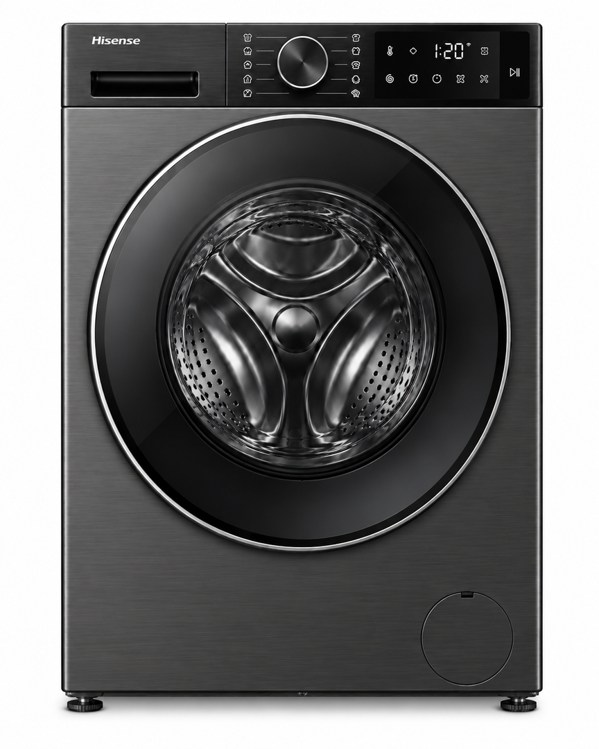 Hisense 3S Series 10.5kg Wash / 6kg Dry Front Load Washer Dryer, 1400 RPM, Inverter Motor, Titanium Grey – WD3S1043BT - Teq Souq