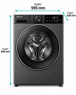 Load image into Gallery viewer, Hisense 3S Series 10.5kg Wash / 6kg Dry Front Load Washer Dryer, 1400 RPM, Inverter Motor, Titanium Grey – WD3S1043BT - Teq Souq