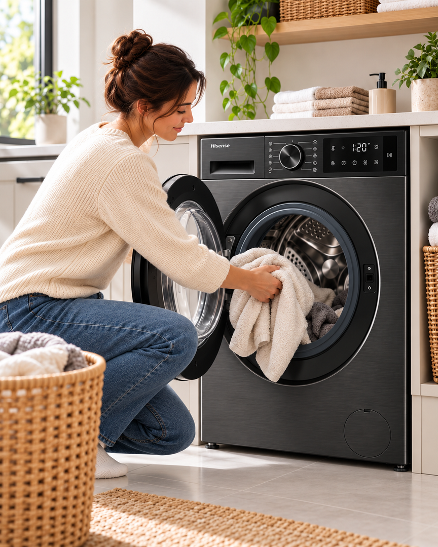 Hisense 3S Series 10.5kg Wash / 6kg Dry Front Load Washer Dryer, 1400 RPM, Inverter Motor, Titanium Grey – WD3S1043BT - Teq Souq
