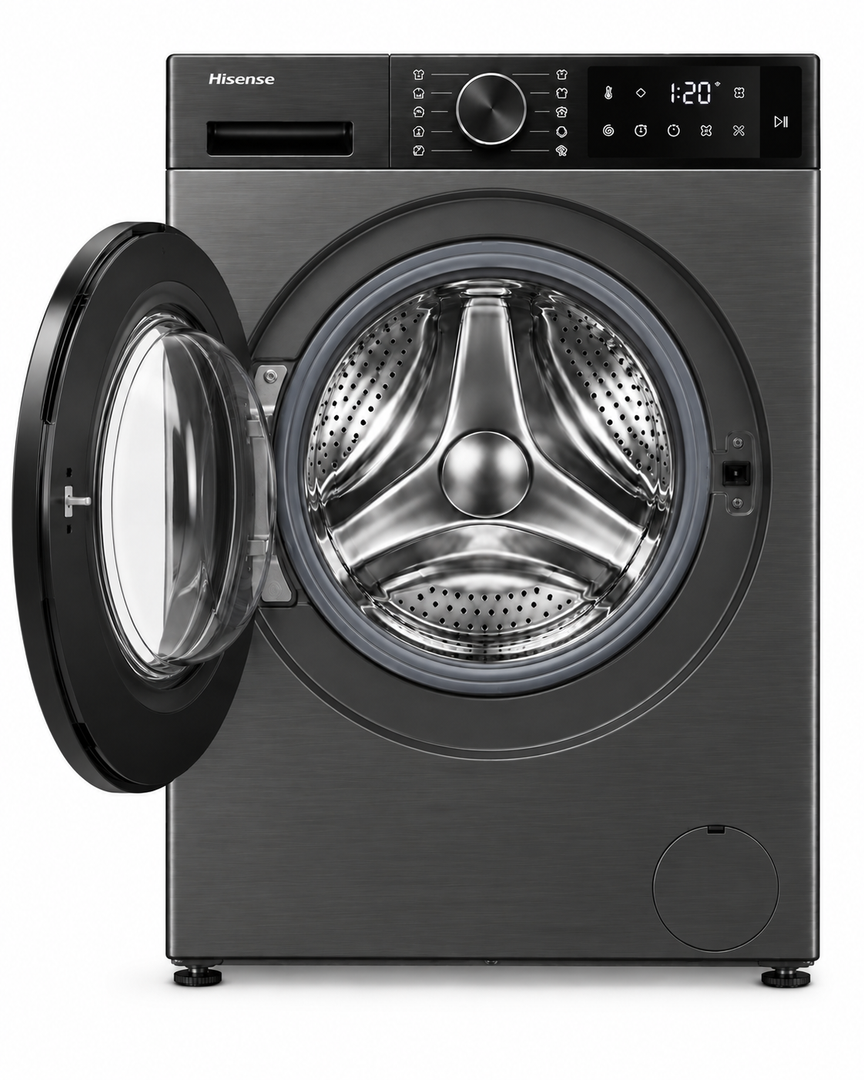 Hisense 3S Series 10.5kg Wash / 6kg Dry Front Load Washer Dryer, 1400 RPM, Inverter Motor, Titanium Grey – WD3S1043BT - Teq Souq