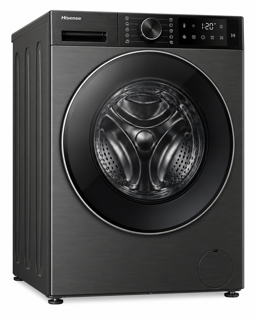 Hisense 5S Series 12kg Wash / 8kg Dry Front Load Washer Dryer, 1400 RPM, Wi-Fi, Auto Dosing, Black – WD5S1245BB - Teq Souq