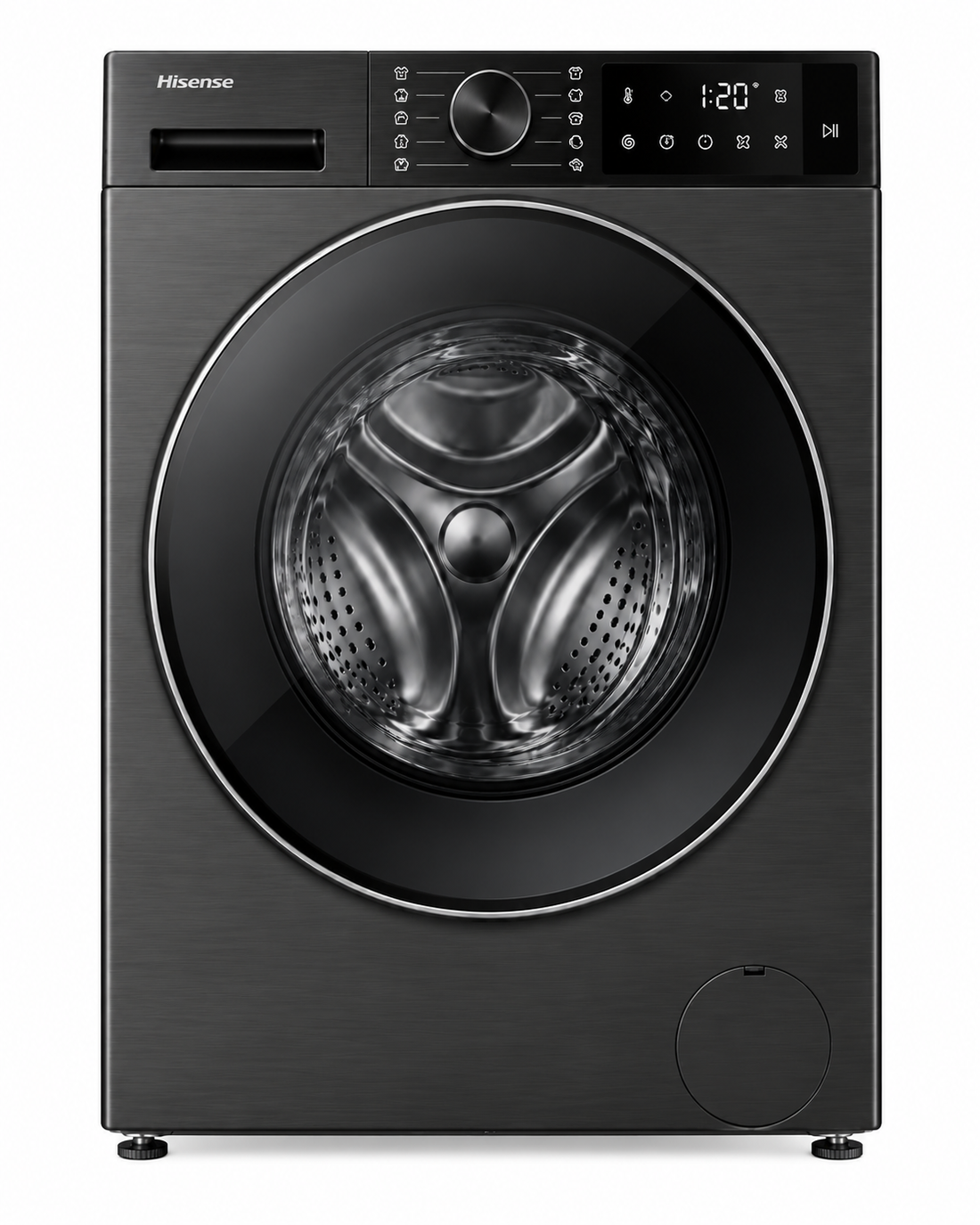 Hisense 5S Series 12kg Wash / 8kg Dry Front Load Washer Dryer, 1400 RPM, Wi-Fi, Auto Dosing, Black – WD5S1245BB - Teq Souq
