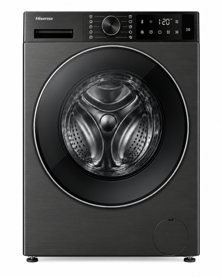 Hisense 5S Series 12kg Wash / 8kg Dry Front Load Washer Dryer, 1400 RPM, Wi-Fi, Auto Dosing, Black – WD5S1245BB - Teq Souq