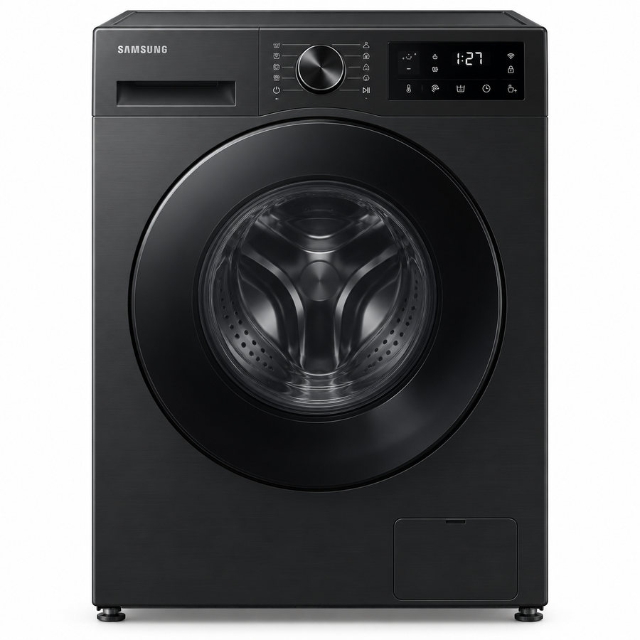 Samsung 9kg/6kg Front Load Washer Dryer Combo, 1400 RPM, Hygiene Steam, Digital Inverter, Black – WD90HG4U04BB - Teq Souq
