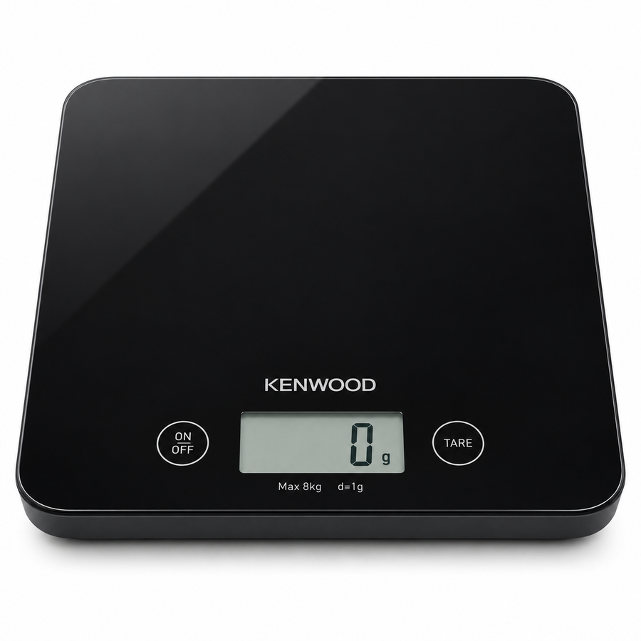 Kenwood Digital Kitchen Scale, 8kg Capacity, Tempered Glass, LCD Display, Touch Control, Black – WEP50.000BK - Teq Souq