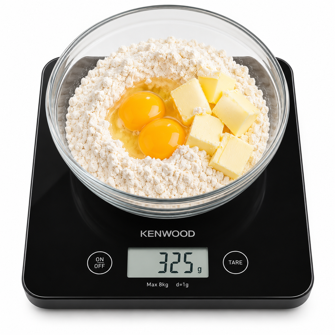 Kenwood Digital Kitchen Scale, 8kg Capacity, Tempered Glass, LCD Display, Touch Control, Black – WEP50.000BK - Teq Souq