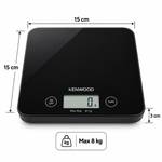 Load image into Gallery viewer, Kenwood Digital Kitchen Scale, 8kg Capacity, Tempered Glass, LCD Display, Touch Control, Black – WEP50.000BK - Teq Souq