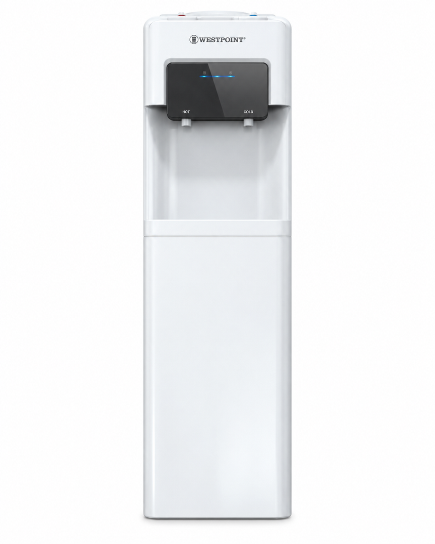 Westpoint Top Load Hot & Cold Water Dispenser, 2 Taps, Built-in Refrigerator, White – WFQN-3017DP - Teq Souq