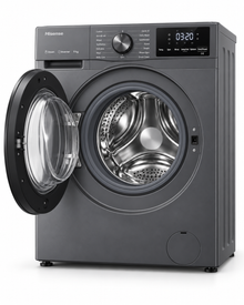 Hisense 9kg Front Load Washing Machine, 1400 RPM, Inverter Motor, Steam Wash, Titanium Grey – WFQP9014T - Teq Souq