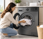 Load image into Gallery viewer, Hisense 7kg Front Load Washing Machine, 1200 RPM, Steam Wash, 15 Programs, Titanium Grey – WFVB7012MT - Teq Souq