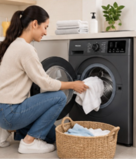 Hisense 6kg Front Load Washing Machine, 1000 RPM, 15 Programs, Titanium Grey – WFVC6010T - Teq Souq