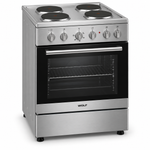 Load image into Gallery viewer, Wolf Power 60x60cm 4 Hot Plate Electric Cooker, 65L Oven with Fan, Stainless Steel – WGC6060HERMF - Teq Souq