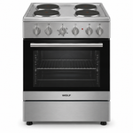 Load image into Gallery viewer, Wolf Power 60x60cm 4 Hot Plate Electric Cooker, 65L Oven with Fan, Stainless Steel – WGC6060HERMF - Teq Souq