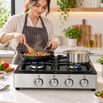 Load image into Gallery viewer, Westpoint 60cm 4 Burner Countertop Gas Hob, Auto Ignition, Cast Iron Supports, Stainless Steel – WGUJ-6640GIF - Teq Souq