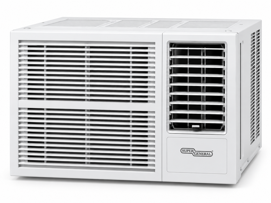Super General SGA18i 18000 BTU Inverter Window Air Conditioner, T3 Compressor, 6-in-1 Filter, R410A, White