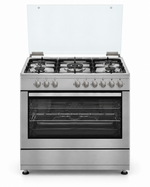 Load image into Gallery viewer, Whirlpool 90x60cm 5 Burner Freestanding Gas Cooker, 97L Gas Oven &amp; Grill, Cast Iron, Inox – WM9GC1KCX/MEA - Teq Souq
