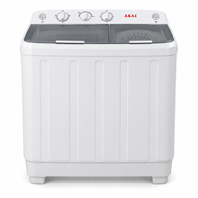 AKAI 9kg Twin Tub Semi-Automatic Washing Machine, Top Load, Spin Dryer, White – WMMA-X09TT - Teq Souq