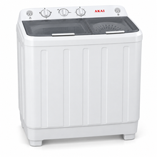AKAI 9kg Twin Tub Semi-Automatic Washing Machine, Top Load, Spin Dryer, White – WMMA-X09TT - Teq Souq