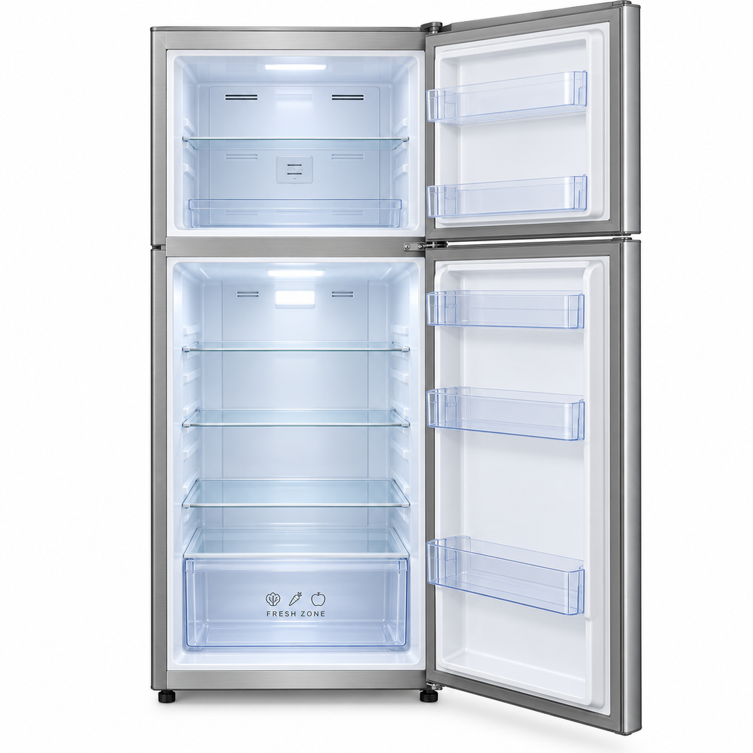 Westpoint 250L Double Door Top Mount Refrigerator, No Frost, Silver – WNN-3023ERI - Teq Souq