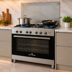 Load image into Gallery viewer, WOLF POWER WGC9060CERMF1 90x60cm Freestanding Electric Cooking Range with Ceramic Hob &amp; Electric Oven, Stainless Steel