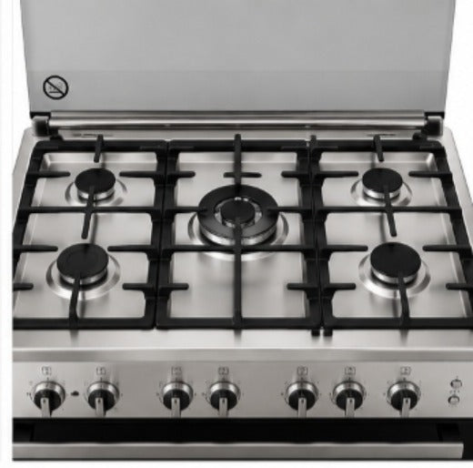 WOLF POWER WGC9060CERMF1 90x60cm Freestanding Electric Cooking Range with Ceramic Hob & Electric Oven, Stainless Steel