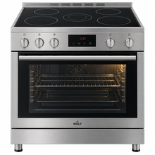 WOLF POWER WGC9060CERMF1 90x60cm Freestanding Electric Cooking Range with Ceramic Hob & Electric Oven, Stainless Steel