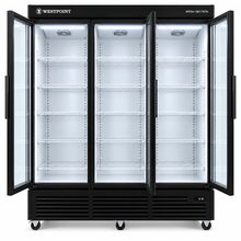 Westpoint 1800L 3-Door Upright Showcase Chiller, Glass Door Commercial Beverage Cooler, Black – WPSN-18017RTN - Teq Souq