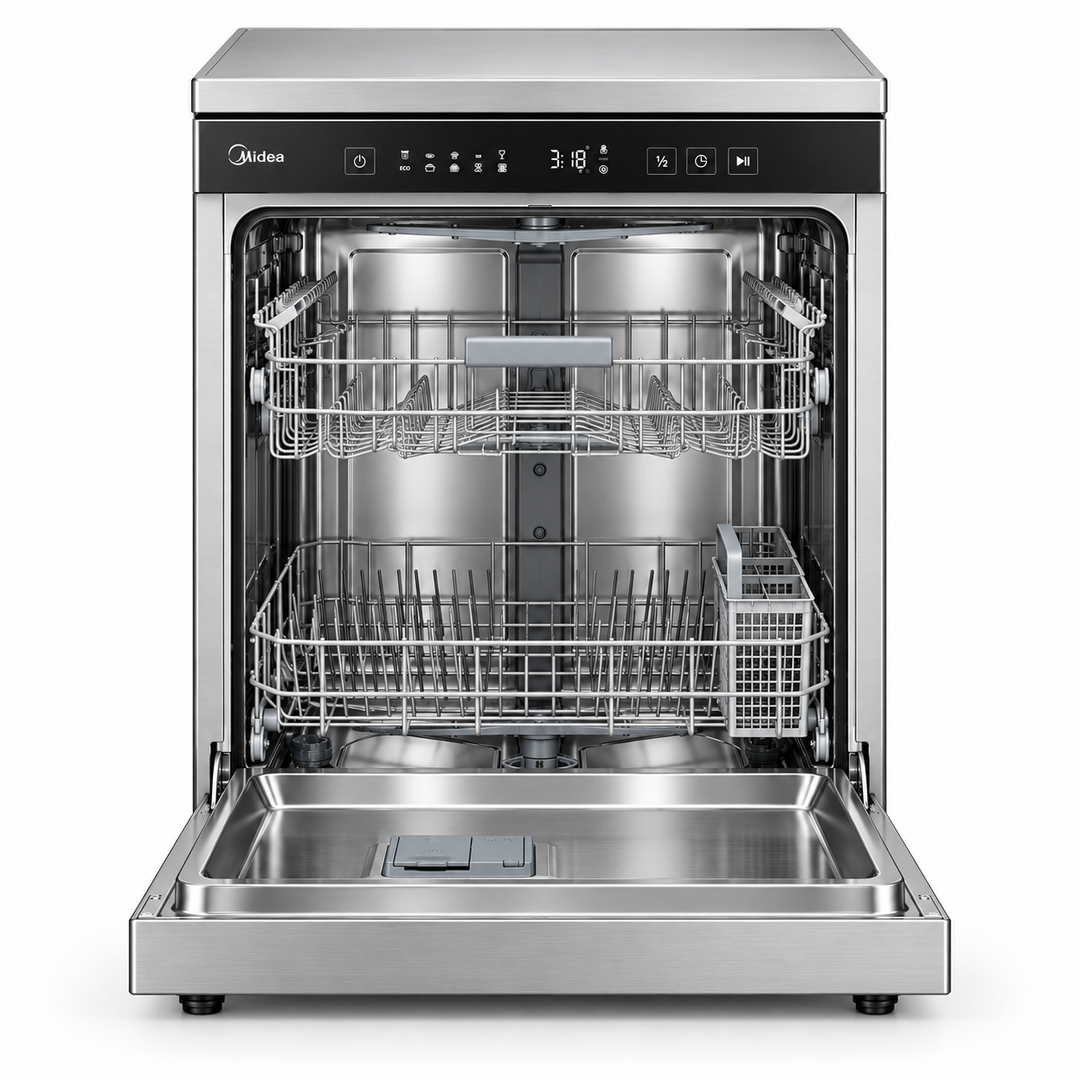 Midea 13 Place Settings Freestanding Dishwasher, Silver – WQP13-5233C-S - Teq Souq