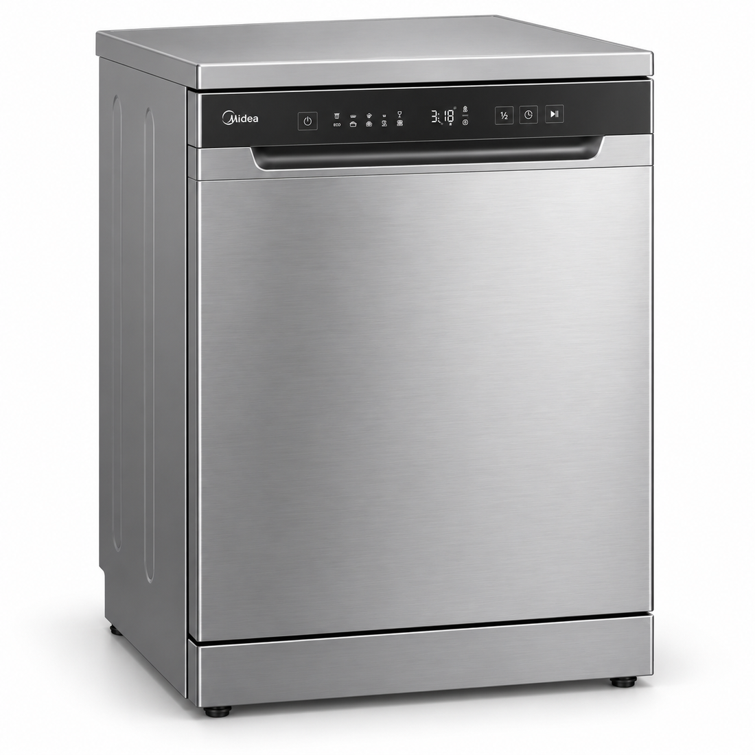 Midea 14 Place Settings Smart Freestanding Dishwasher, 8 Programs, Wi-Fi, Silver – WQP14-W7633CS - Teq Souq