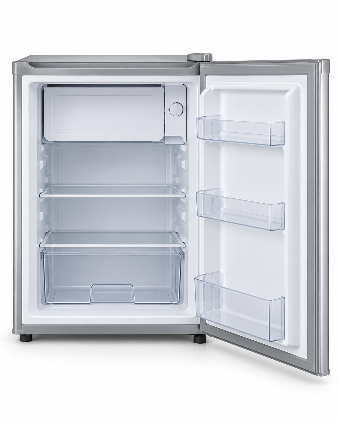 Westpoint 50L Single Door Mini Refrigerator, Manual Defrost, Lock & Key, Silver – WROK-521EI - Teq Souq