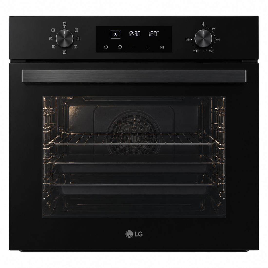 LG 72L Built-In Electric Oven, Convection Fan, Telescopic Rails, LED Display, Black Glass – WSEZ7213B1 - Teq Souq