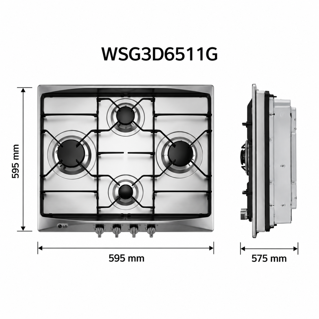 LG 72L Built-In Gas Oven, Gas Grill, Rotisserie, Mechanical Controls, Black Glass – WSG3D6511G - Teq Souq